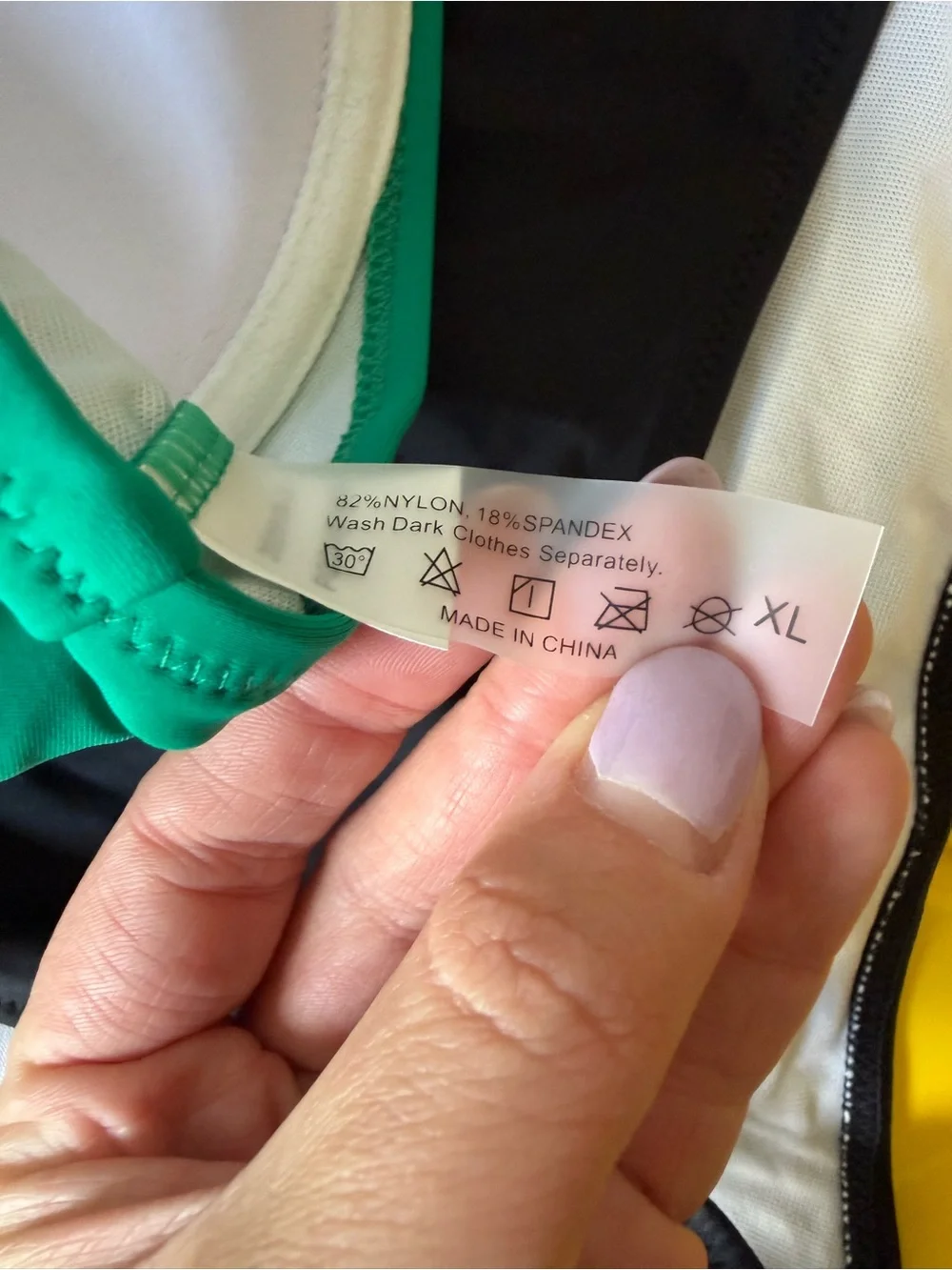 Cupshe Green, Black, White & Pink Colorblock Two-Piece Bikini